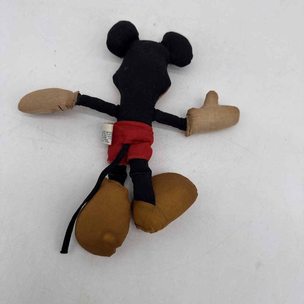 Vintage Cloth Plush Mickey Mouse 60s-70s Walt Disney Approx 7.5" - Picture 6 of 8